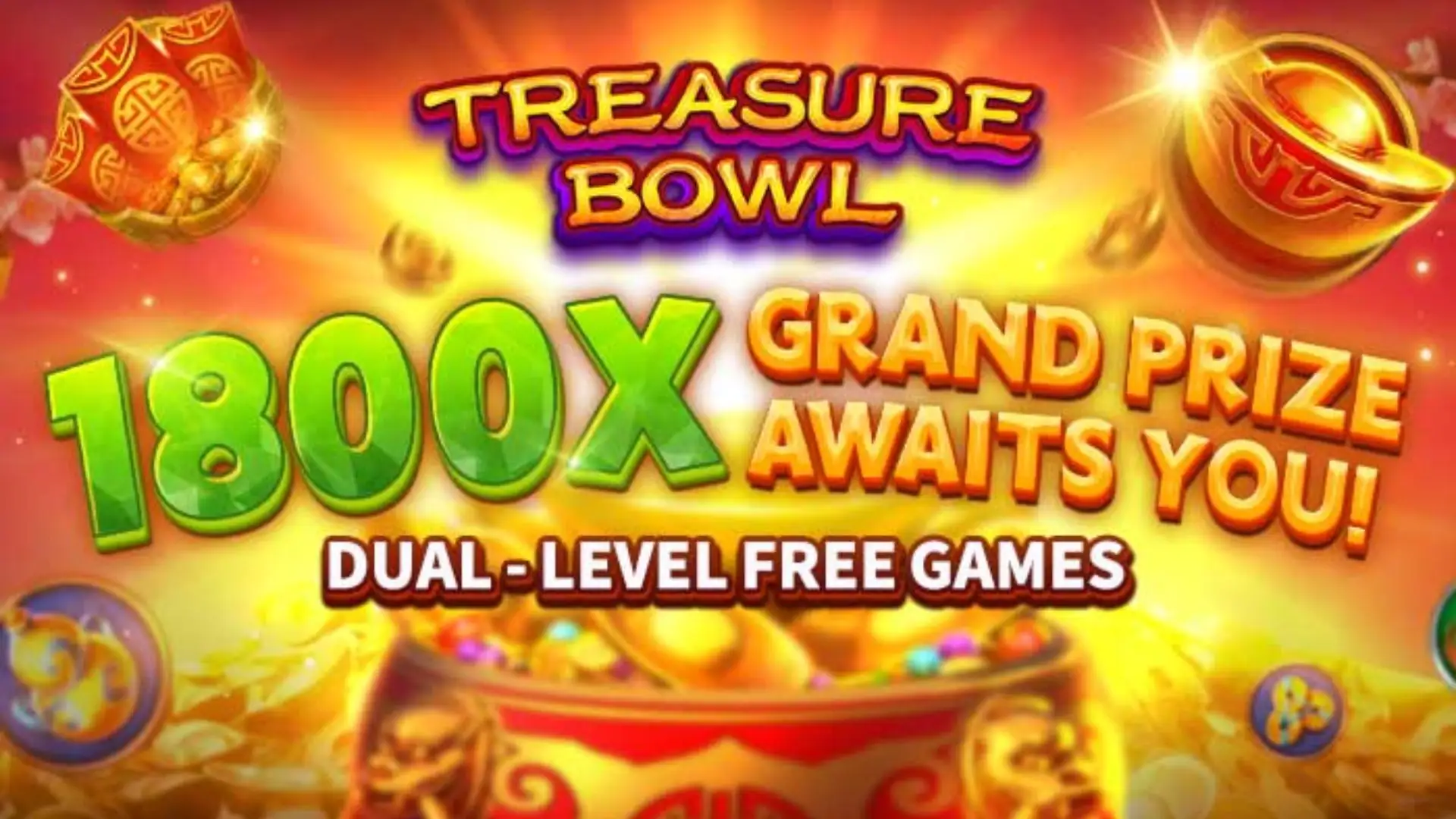 Multiplicadores Treasure Bowl 0697 - 7777x Máximo com Tigela Dourada